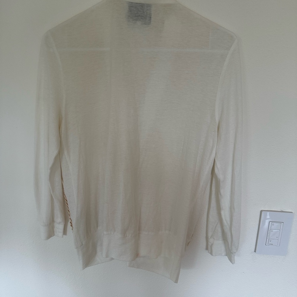 3.1 Phillip Lim Cream Grosgrain Trim Cardigan Size S – Unique - Picture 6 of 9
